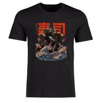 Men Funny Unisex T-shirt Japan Great Sushi Dragon Graphic Short Sleeve S