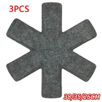 3/12 vnt. Veltinio padėkliukai puodams ir keptuvėms, apsaugos nuo įbrėžimų, nelipniems indams, izoliuotas veltinio padėklas 3PCS pilka