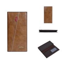 Baellerry RFID Protection Wallets Vintage Design Men Card Holder Bi-fold Long Wallet Purse 18.5cm*9cm*2cm ruda