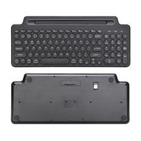 Belaidė BT klaviatūra 2,4 GHz klaviatūra Stalinis kompiuteris Ultra plona klaviatūra Planšetinio kompiuterio mobiliojo telefono lizdas without Touchpad juoda