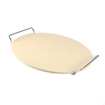 Pizza Stone for Oven Cordierite Baking with Holder Stand Board Grilling