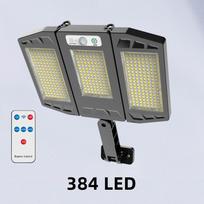 Saulės gatvės šviestuvas lauko vandeniui atsparus LED sieninis jutiklinis judesio žibintas su 3 apšvietimo režimais sulankstomas šviestuvas sodui kiemui kiemui 384LED With Remote