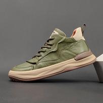 Men's High-Top Genuine Leather Sneakers with Warm Fleece-Lining for Autumn/Winter 42