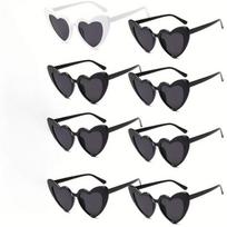 8PCS Bridal Bridesmaids and Bridal Party Glasses Heart Shaped Frame Perfect for Singles Parties Wedding Parties