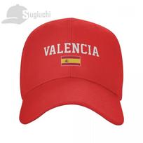 Valensijos Kelionių Miestas Su Ispanijos Šalies Vėliava Saulė Kepuraitė Su Snapeliu Kepurės Reguliuojamos Vyrams Moterims Unisex Šauni Lauko Kepurė One Size