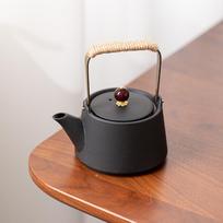 Black pottery beam pot, teapot, kettle, home office, kung fu tea set, spare parts are sold separately, large capacity with lid, high-end