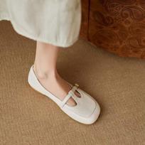 Soft-soled Doudou shoes women's comfortable and not tired feet versatile flat-soled super soft lambskin single shoes French Mary Jane grandma shoes 35