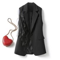 Women's Blazer Vest Coat 2024 Summer Korean Version Leisure Sleeveless Ladies Vest Loose Versatile Splicing Lady Suit Waistcoat S juoda