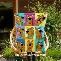 1pc Scooby-Doo happy colorful Outdoor Blanket - Throw Blanket, Soft , Flannel Blankets, Living Room, Travel, Camping-1102132 80x120cm