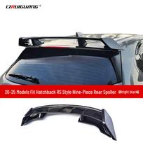 9 dalių galinio spoilerio, stogo spoilerio ir difuzoriaus komplektas 2020 m. Honda City RS hečbekui.