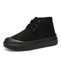 Men's Winter Fleece Lined Warm Snow Boots Casual Comfortable Thick Bottom Anti-slip Dad Shoes Slip-On round Toe Low Heel 39