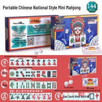 OEING Portable Mini Acrylic Mahjong Set Mini