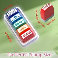 1 set of press type self ink teacher seal set, encouraging sentences, suitable for homework grading and motivation