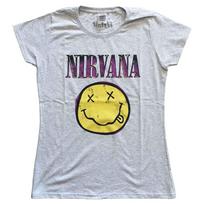 26 Ladies Nirvana Happy Face Pink Officiële T-shirt vrouwen dames Unisex T-Shirt M