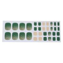 Eye Catching Gold Glitter Gel Toe Nail Stickers No Bake Required Pedicure Accessories Nail Stikcers with Nail File