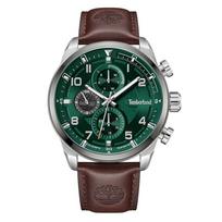 Timberland Henniker II serijos laikrodis Kvarcinis mechanizmas Odinis dirželis 46mm Žalias ciferblatas Chronografas Karinio stiliaus Vyriški laikrodžiai TDWGF2201101 Green Dial TDWGF2201101