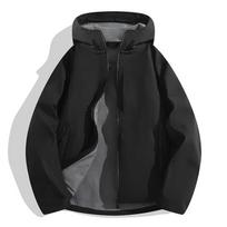 Autumn and Winter New Soft Shell with Fleece Full Heat Seal Pressed Rubber Jacket Waterproof Windproof Jacket Men's Sports Coat S