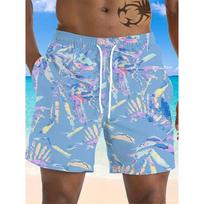 Summer Beach Shorts Men  3D Print Palm Print Casual Hawaiian Shorts Fashion Quick Drying Shorts Oversized Loose Men Trunks New XL