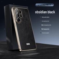 Samsung S26 Ultra Oil Wax Leather Electroplated Frame Drop-Proof S25 Ultra Business Case Galaxy S26 Ultra