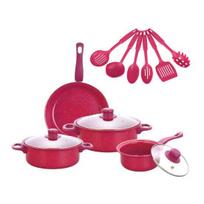 13Pcs Cookware Set Non-Stick Iron Pots And Pans with Comfortable Handles Clear Glass
