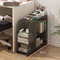 Metal Bookshelf Cart Mobile Bookcase Office Document Shelf Portable Picture Book Trolley Storage Rack Children Kidroom Organizer juoda