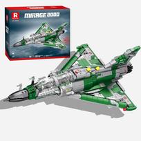 1012PCS Mirage 2000 Fighter Jet Construction Blocks Model Military Plane Series Children Instructive DIY Playthings Gifts Desktop Ornaments