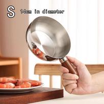 Stainless Steel Instant Noodle Pot, Small Pot For One Person, High-value Appearance, Peach Wood Snack Pot, Small Cooking Pot