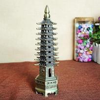 Zinc Alloy Feng Shui Education Tower Wen Chang Pagoda Desktop Ornament for Office Decoration Levels bronza