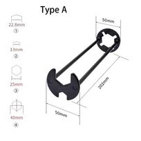 1Pcs Disassembly Maintenance Tool Sink Wrench Four-claw Hexagon Flume Faucet Key Pipe Repair Black Multifunctional Plumbing Tool
