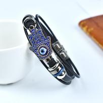 Trendy Devil's Eye Palm Leather Bracelet, Premium Genuine Leather, Fashion Jewelry Gift for Him & Her