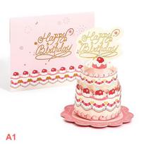 3D PopUp Happy Birthday Greeting Card Birthday Cake Blessings Birthday Gifts For Women, Man, Wife, Husband, Boy, Girl&