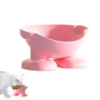 Cat Food And Water Bowl Small Dog Feeder 15 Degree Tilted Puppy Food Dishes Cat Feeding Dish Anti-Tip Water Feeder For Home rožinė
