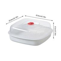 Microwave Oven Steamer Square Shape Kitchen Steaming Heating Cookware Microwave Heating Steamer With Lid For Veggies Buns Rice