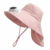 USB Charging Women Men Solar Fan Hats UV Protection 800 MAh Bucket Hat Adjustable Full Wrap Work Sun Hat Summer Outdoor