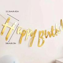 Happy Birthday Banner Gold Silver Birthday Hanging Flags Pennant Banner Party Decoration Supplies 1St Birthday Boy Girl