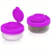 Mini druskos ir pipirų indelis piknikui, lauko virtuvei, pietų dėžutei, kelionėms, plastikinis prieskonių indelis su sandariu dangteliu, dozatorius, pagardų indelis