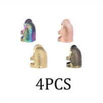 4PCS Sewing Thimble Vintage Finger Protector Antique Long Nail Thimble for Needlework Embroidery Tool Accessories