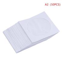 50PCS 12.5CM CD DVD Disc Paper Sleeves Envelopes Storage Clear Window Case Flap White Folded Paper Bag