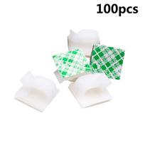 100pcs Square Cable Clip Self-adhesive Desktop Organizer Wall Mounted Wire Holder Clamp USB Charging Date/Telephone Lines Winder balta
