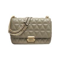 Michael Kors MK Sloan Commuter Business Quilted Lambskin Shoulder Bag Large Women bags Light-Army-Green 30T8TSLL3T-567 Basic Set (Bag+Dust Bag)