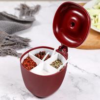 [CL]Seasoning Jar Container Spice Rack Organizer Plastic Creative Kitchen Gadget Set Outdoor Camping Seasoning Bottle[CL] raudona