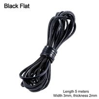 Retro Round Genuine Leather Cord Flat 5Meters Thong Cord String Rope DIY Necklace Bracelet