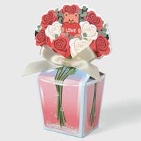 10Pcs 3D Tulip Gift Box Bouquet Design Romantic Rose Packaging Box Mini with Ribbon Floral Gift Bags Party Favors/Gift Decor