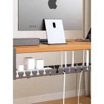 Cable Management Slot under Table Power Cable Organizer Box Wire Storage Desktop Routing God Hole-Free Installation Black thickened [fixed style] 40cm