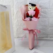 Chic Sunflower Bear Bouquet Bouquet Decoration Rose Sunflower Soap Flower Teacher's Day Animal Bouquet Graduation Ceremony