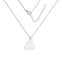 Halloween Ghost Pendant Necklace Halloween Lovely Ghost Necklace Ghost Pendant Choker Necklace for Women Halloween Jewelry Gift sidabras