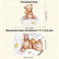 Balloon cloud bear self-adhesive wall sticker for children's room background wall, kindergarten decoration wall sticker
