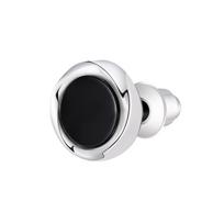 Vnox Simple Mobius Circle Round Stud Earrings for Men Boys, Unisex Small Black Acrylic Earrings, Daily Accessory Jewelry