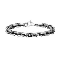Vnox 8mm Rolo Cable Chain Link Bracelet for Men Women,Antique Vintage Stainless Steel Links Chain Wristband,Simple Metal Jewelry 20.5cm