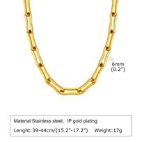 Vnox 6mm Geometric Bold Oval Rectangle Link Chain Necklaces, Women Men Simple Minimalist Gold Color Metal Collar Jewelry